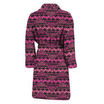 Pink African Ethnic Pattern Print Men's Bathrobe