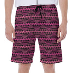 Pink African Ethnic Pattern Print Men's Beach Shorts