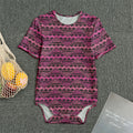 Pink African Ethnic Pattern Print Men's Bodysuit
