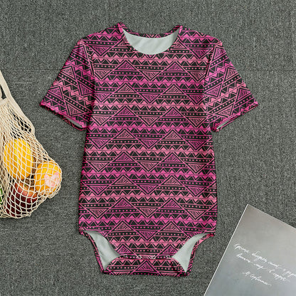 Pink African Ethnic Pattern Print Men's Bodysuit