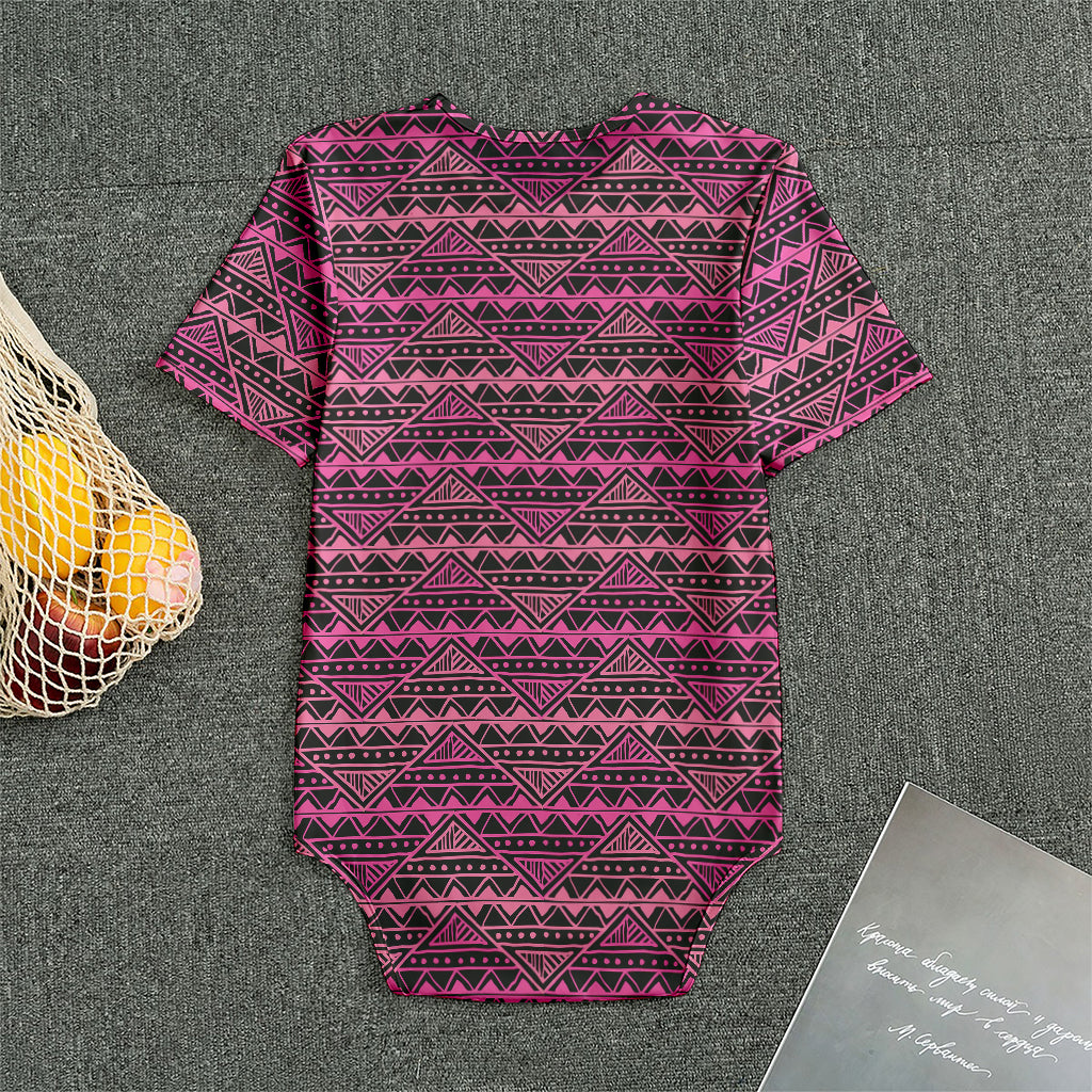 Pink African Ethnic Pattern Print Men's Bodysuit