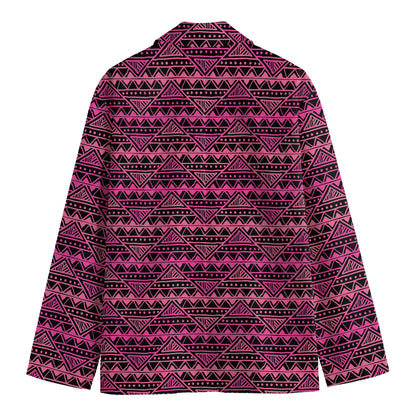 Pink African Ethnic Pattern Print Men's Cotton Blazer