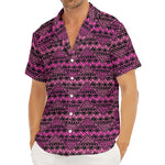 Pink African Ethnic Pattern Print Men's Deep V-Neck Shirt
