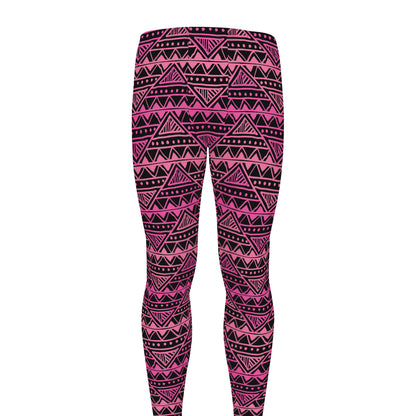 Pink African Ethnic Pattern Print Men's leggings