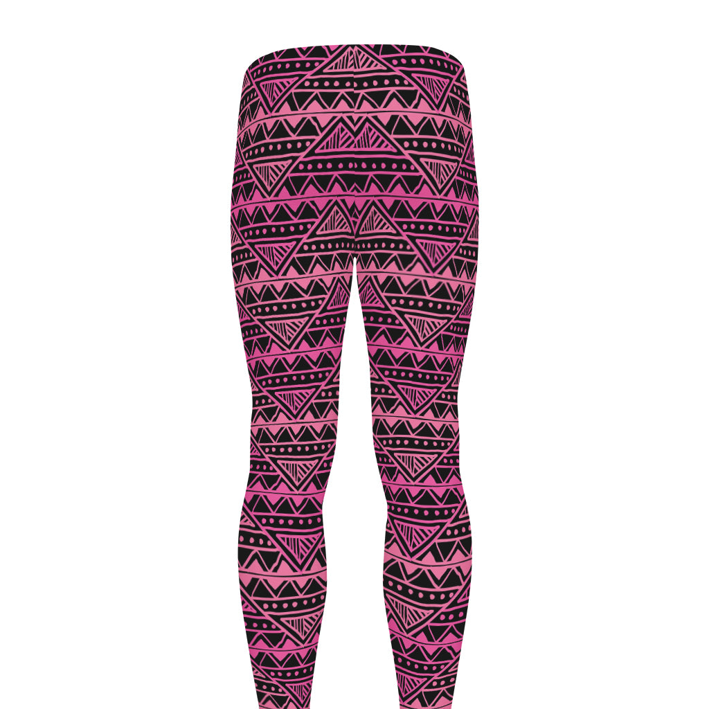 Pink African Ethnic Pattern Print Men's leggings