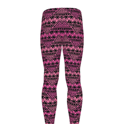 Pink African Ethnic Pattern Print Men's leggings