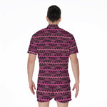 Pink African Ethnic Pattern Print Men's Rompers