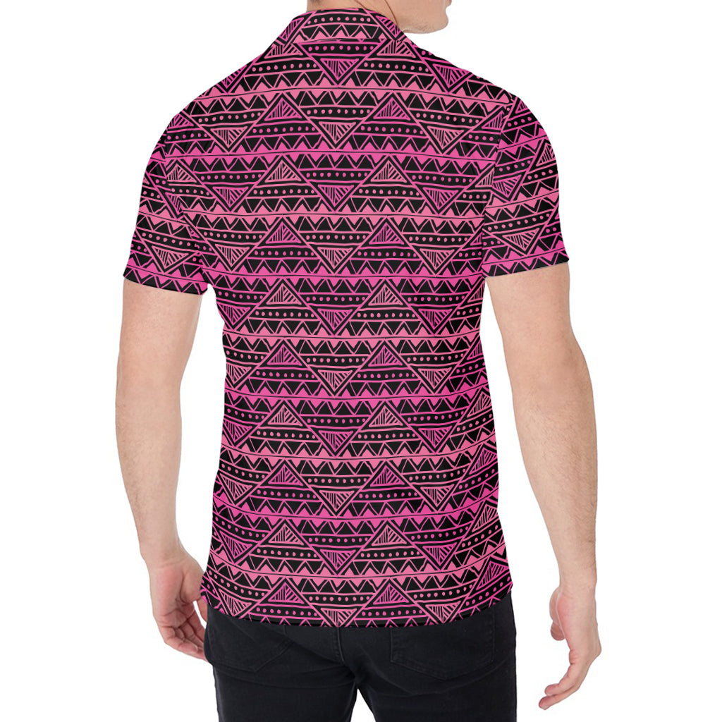 Pink African Ethnic Pattern Print Men's Shirt