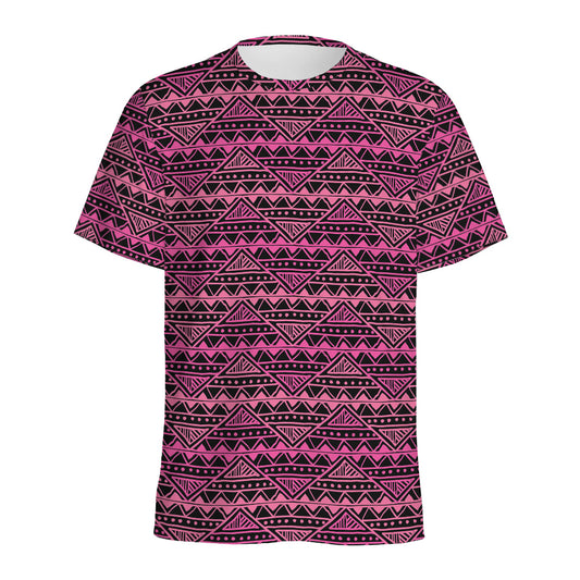 Pink African Ethnic Pattern Print Men's Sports T-Shirt