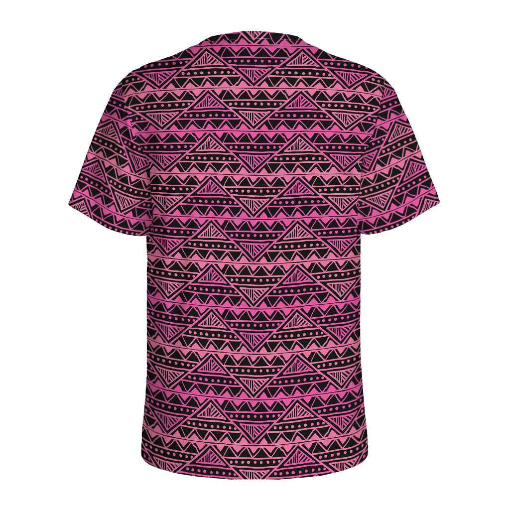 Pink African Ethnic Pattern Print Men's Sports T-Shirt