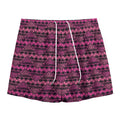 Pink African Ethnic Pattern Print Mesh Shorts
