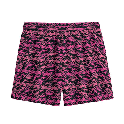 Pink African Ethnic Pattern Print Mesh Shorts