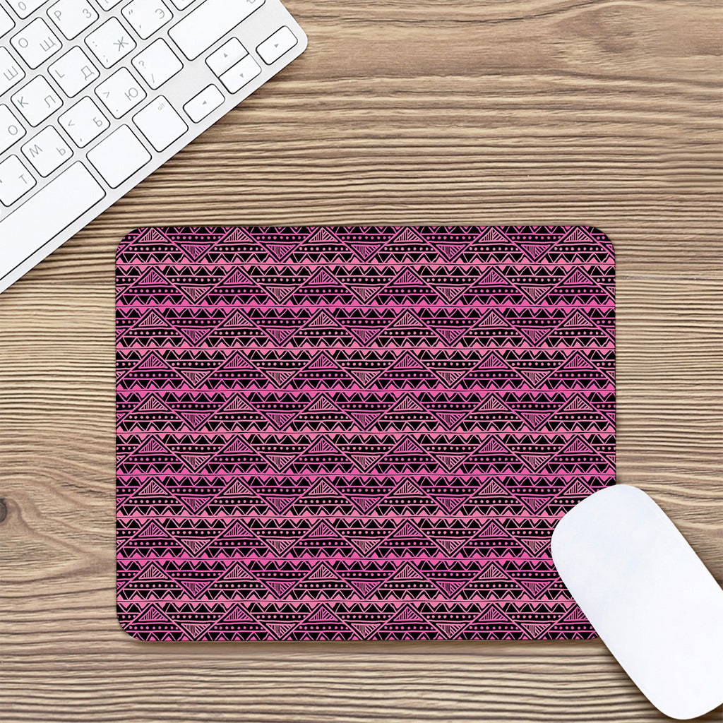 Pink African Ethnic Pattern Print Mouse Pad
