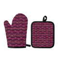 Pink African Ethnic Pattern Print Oven Mitt And Pot Holder Set