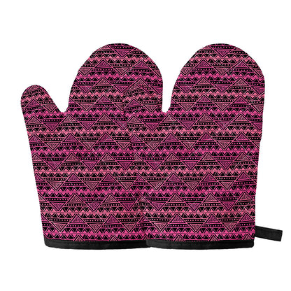 Pink African Ethnic Pattern Print Oven Mitts