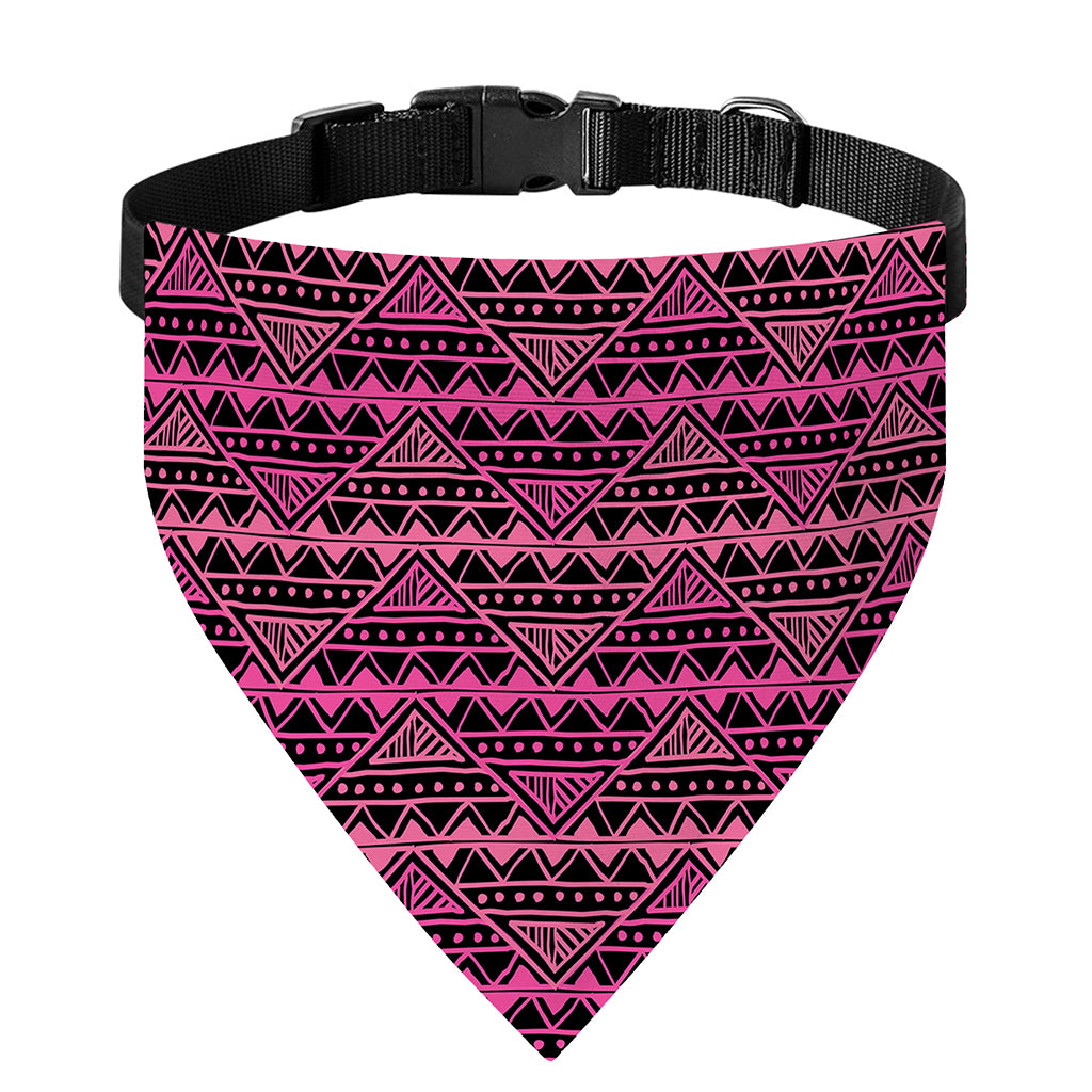 Pink African Ethnic Pattern Print Over The Collar Dog Bandana