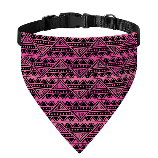 Pink African Ethnic Pattern Print Over The Collar Dog Bandana