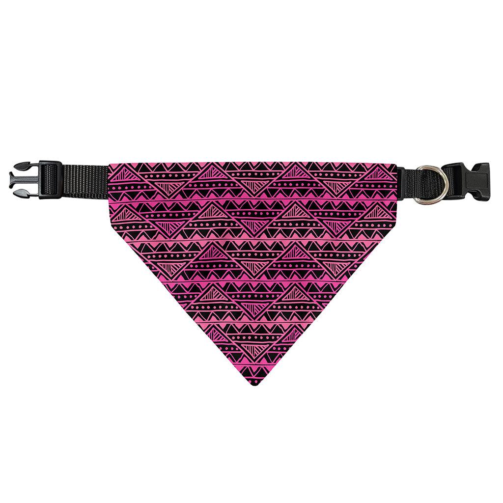Pink African Ethnic Pattern Print Over The Collar Dog Bandana