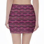 Pink African Ethnic Pattern Print Pencil Mini Skirt