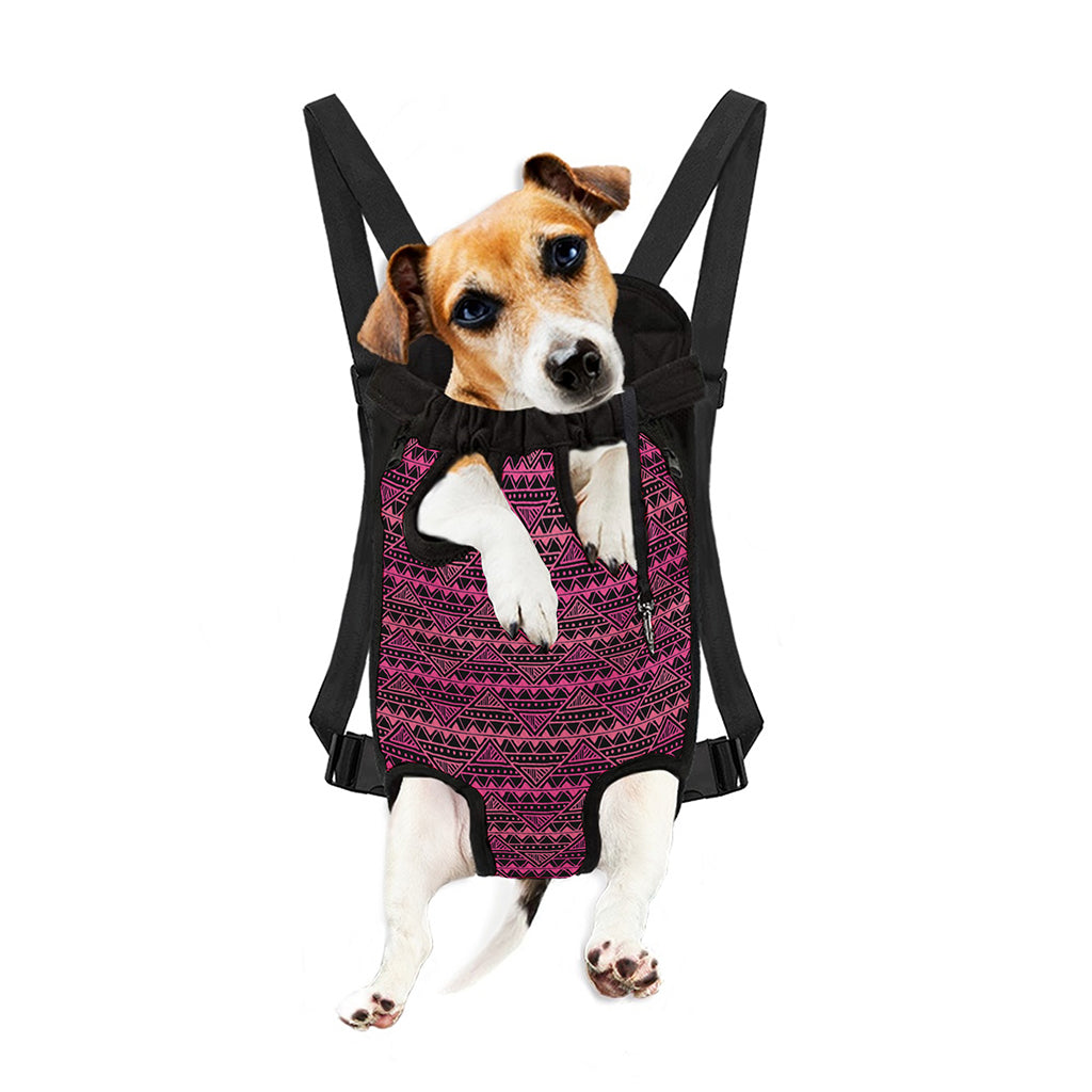 Pink African Ethnic Pattern Print Pet Carrier Backpack