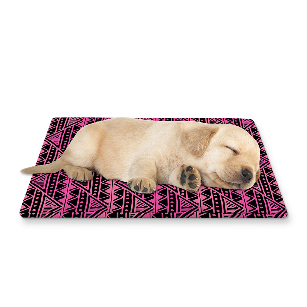 Pink African Ethnic Pattern Print Pet Cooling Mat Cover