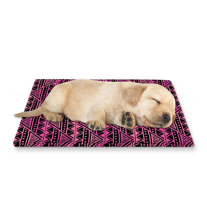 Pink African Ethnic Pattern Print Pet Cooling Mat Cover
