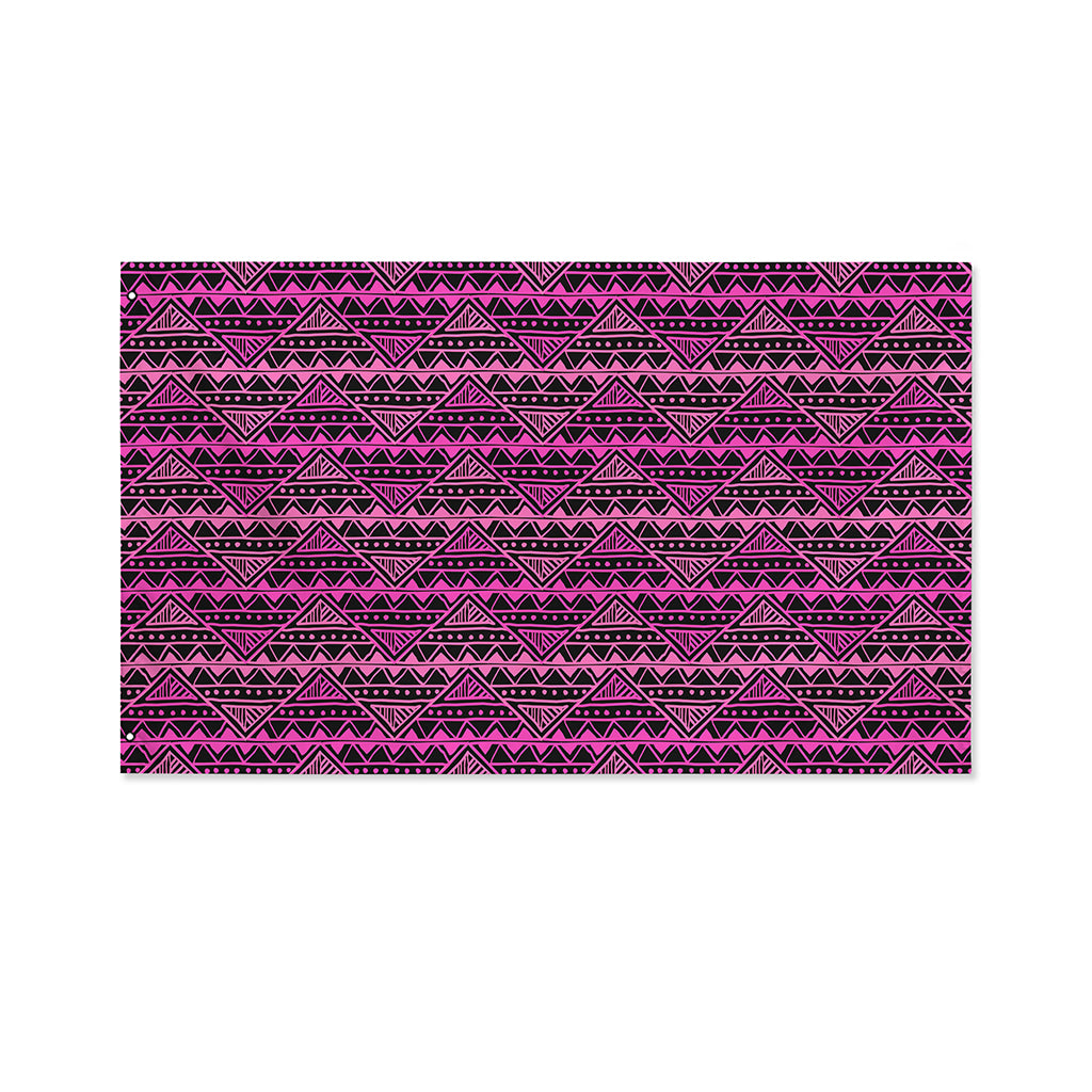 Pink African Ethnic Pattern Print Polyester Flag
