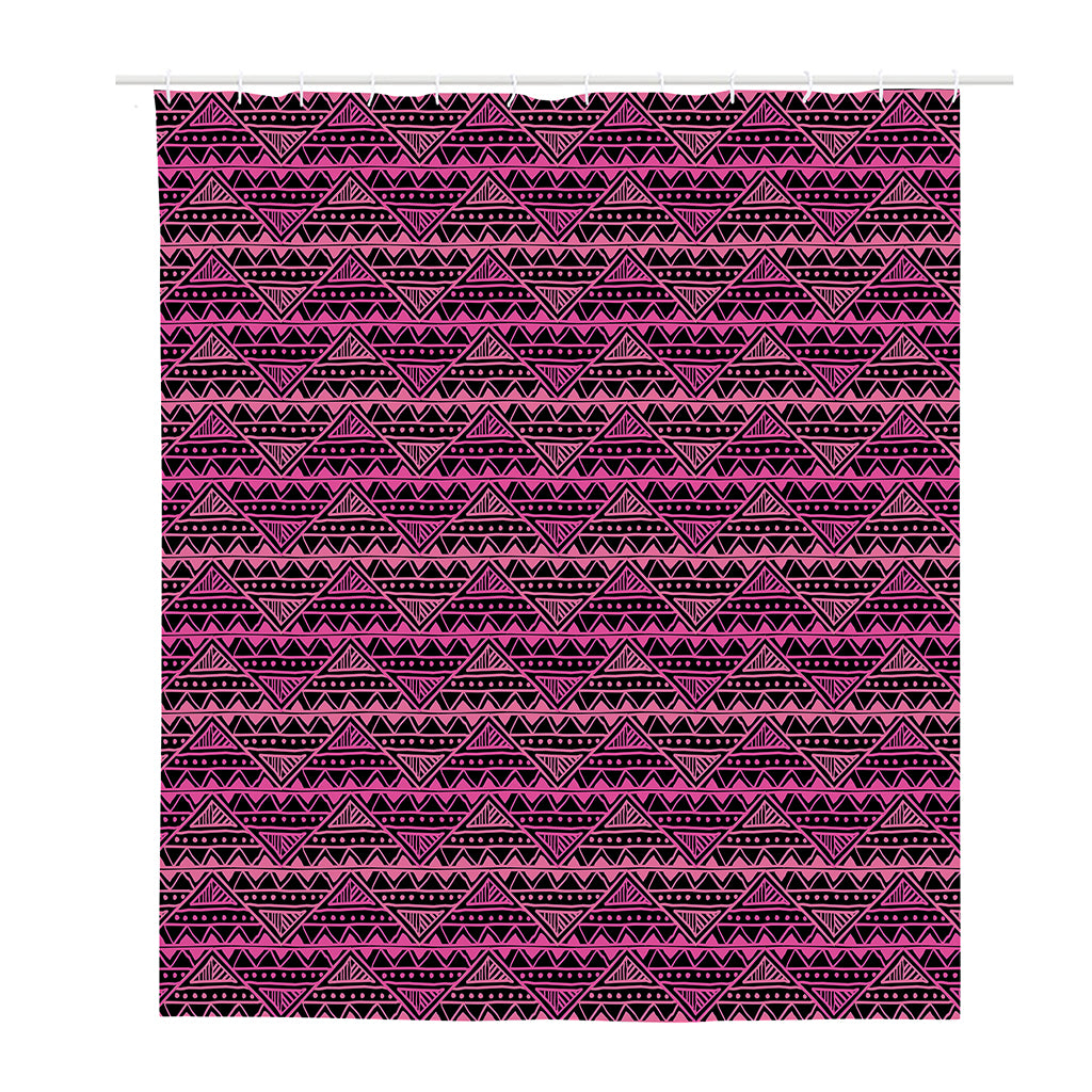 Pink African Ethnic Pattern Print Polyester Shower Curtain