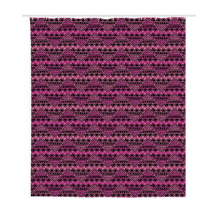 Pink African Ethnic Pattern Print Polyester Shower Curtain