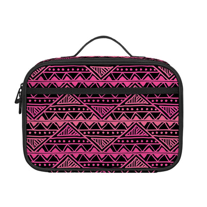 Pink African Ethnic Pattern Print Portable Lunch Bag