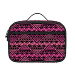 Pink African Ethnic Pattern Print Portable Lunch Bag