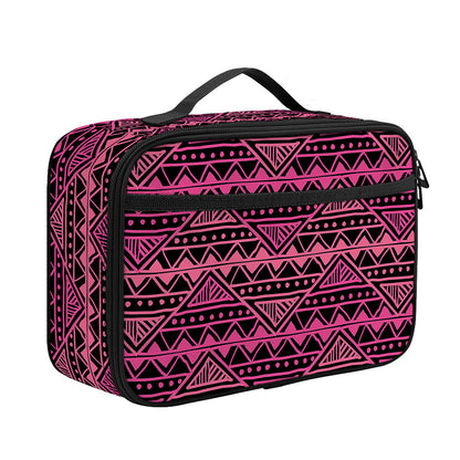 Pink African Ethnic Pattern Print Portable Lunch Bag