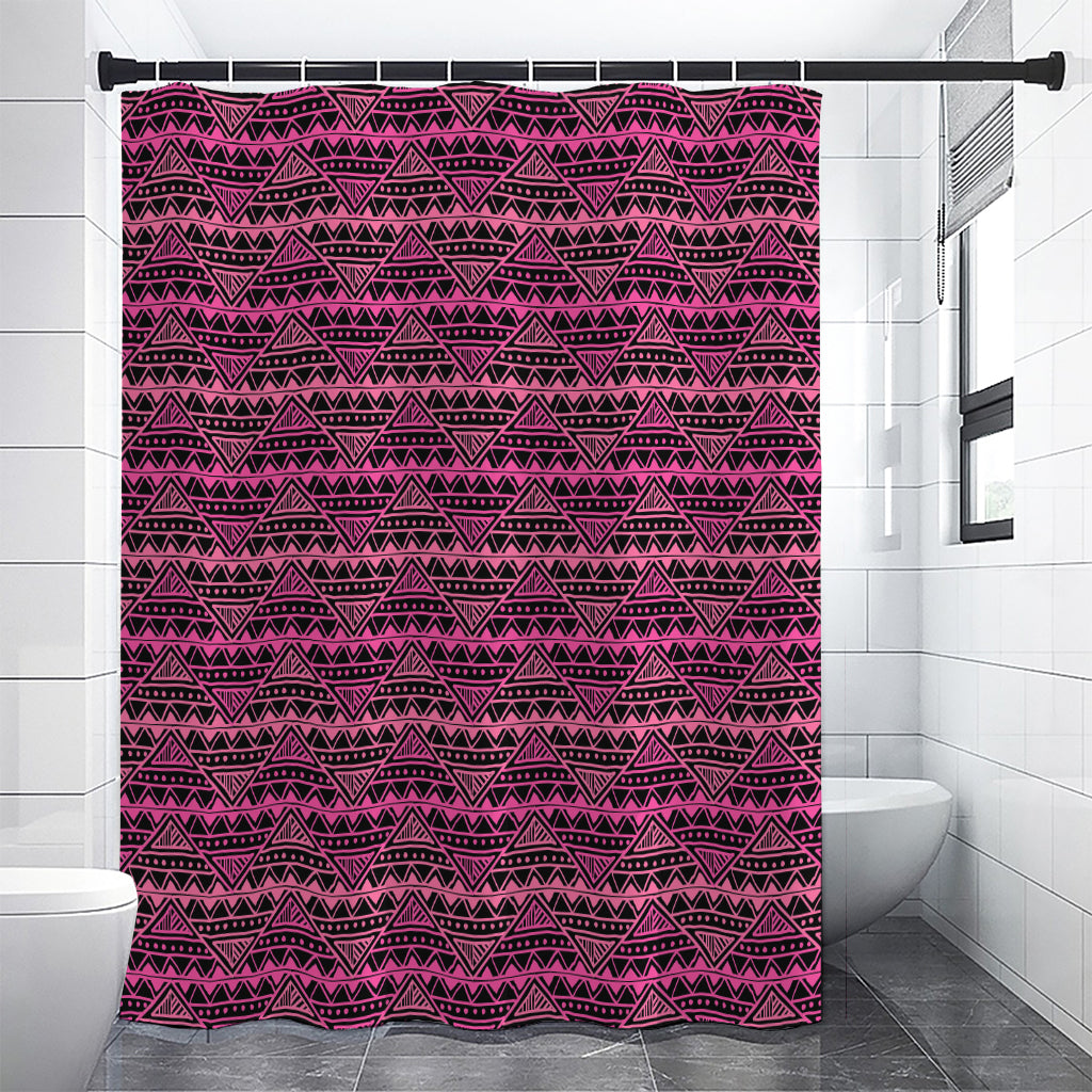 Pink African Ethnic Pattern Print Premium Shower Curtain