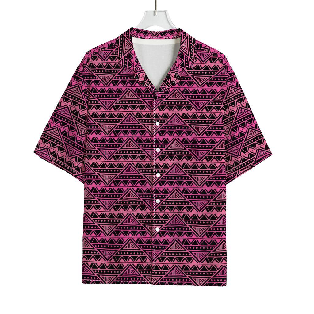 Pink African Ethnic Pattern Print Rayon Hawaiian Shirt