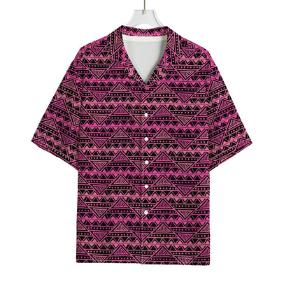 Pink African Ethnic Pattern Print Rayon Hawaiian Shirt