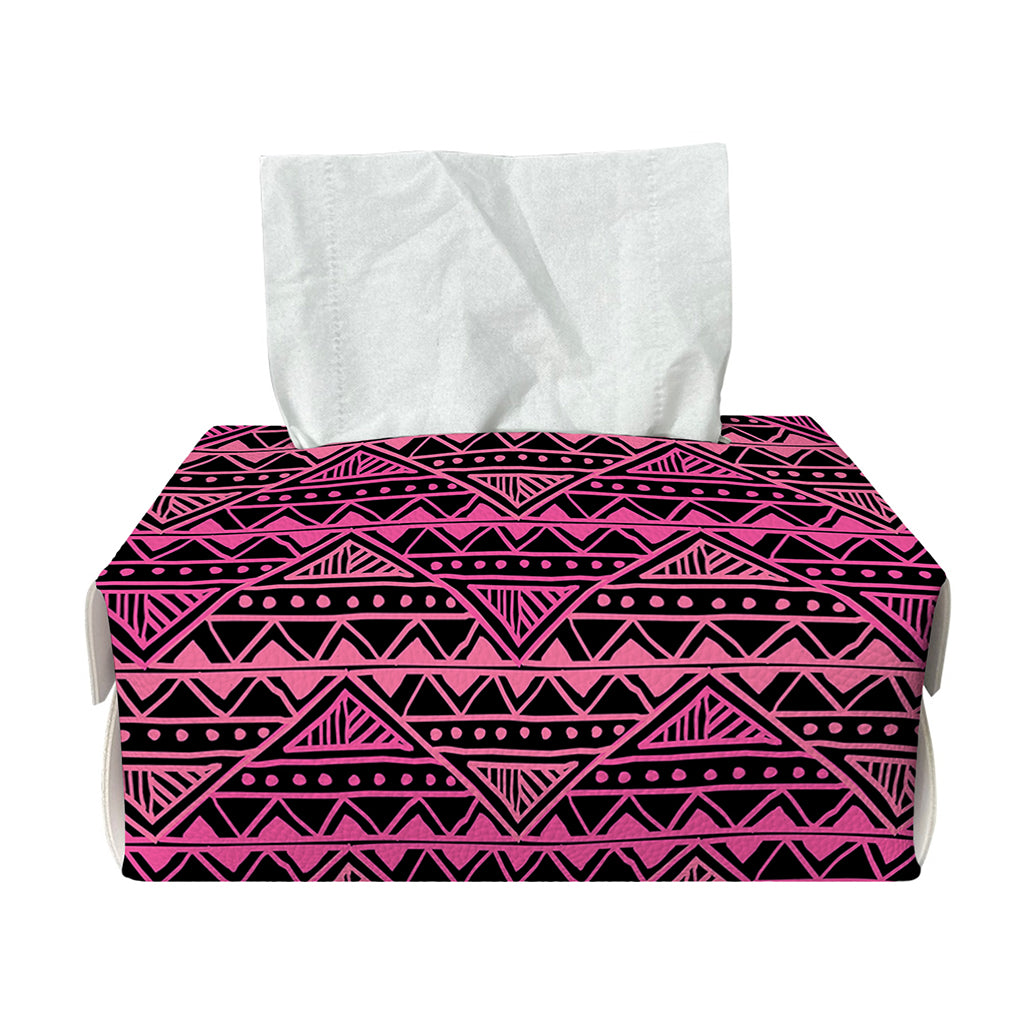 Pink African Ethnic Pattern Print Rectangle Tissue Box Cover
