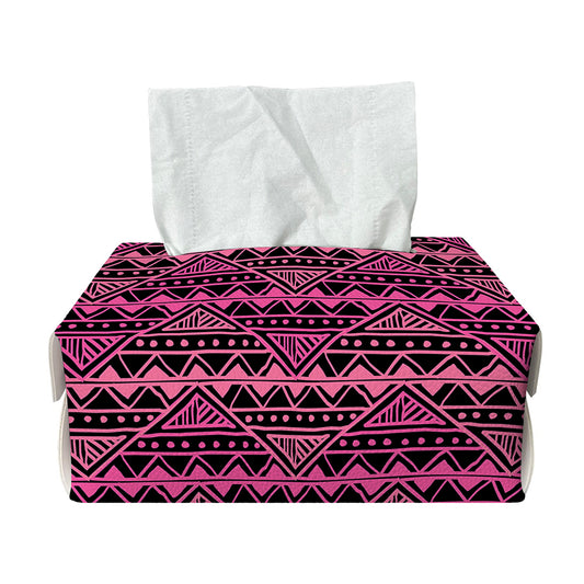 Pink African Ethnic Pattern Print Rectangle Tissue Box Cover