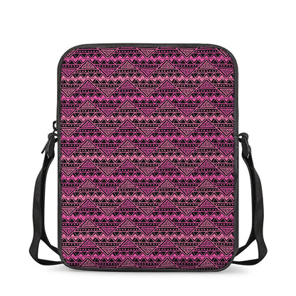 Pink African Ethnic Pattern Print Rectangular Crossbody Bag