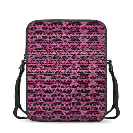 Pink African Ethnic Pattern Print Rectangular Crossbody Bag