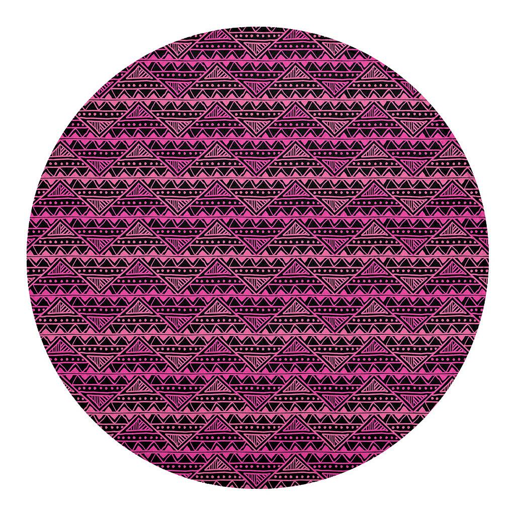 Pink African Ethnic Pattern Print Round Blanket