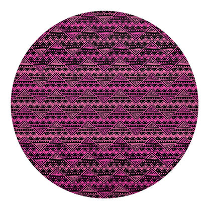 Pink African Ethnic Pattern Print Round Blanket