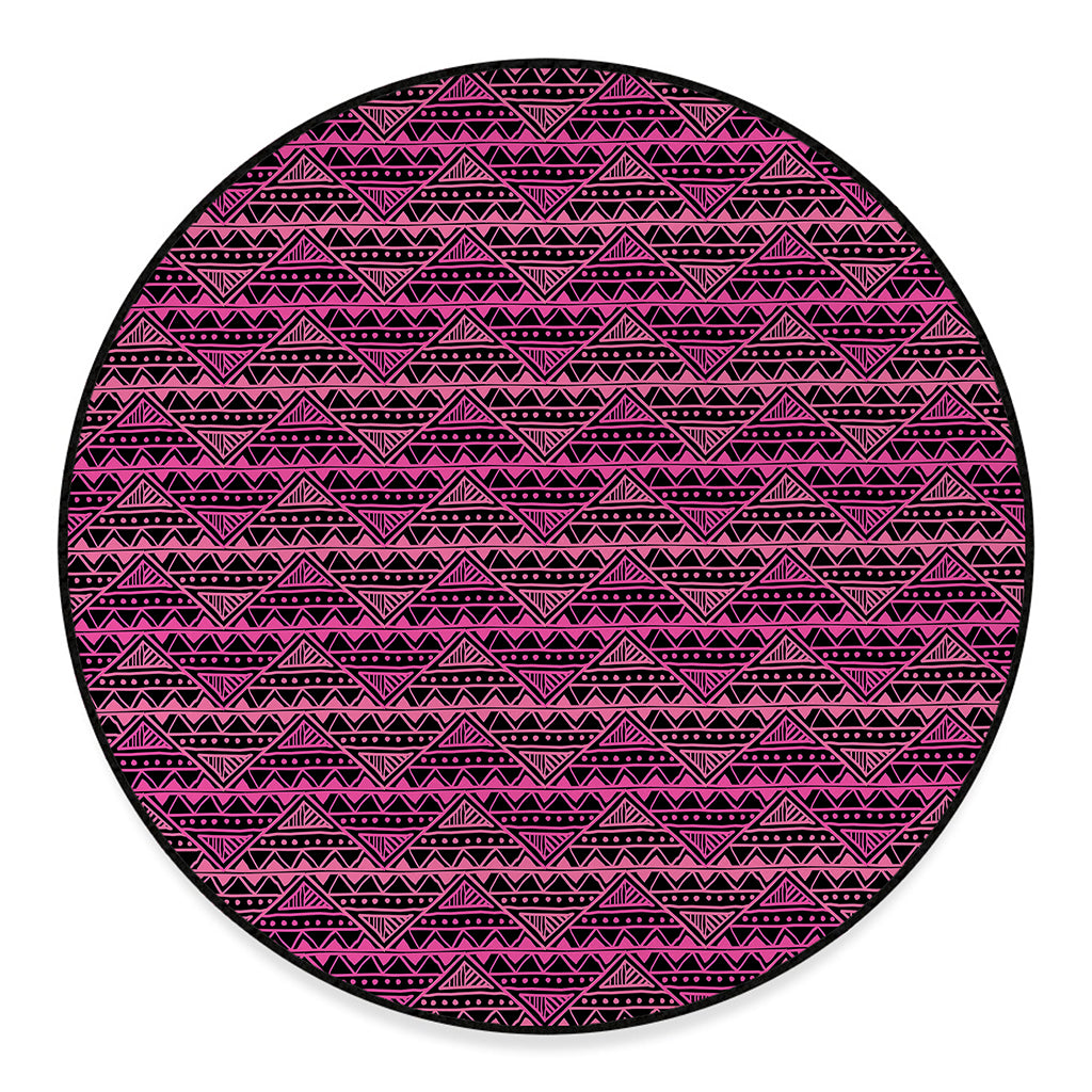 Pink African Ethnic Pattern Print Round Floor Mat