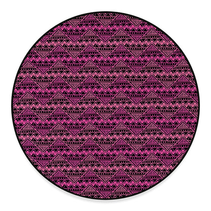 Pink African Ethnic Pattern Print Round Floor Mat