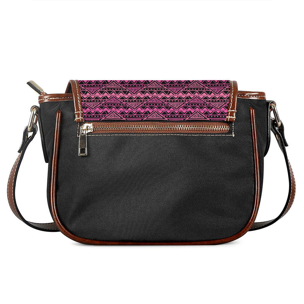 Pink African Ethnic Pattern Print Saddle Bag