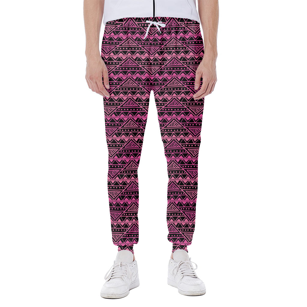 Pink African Ethnic Pattern Print Scuba Joggers