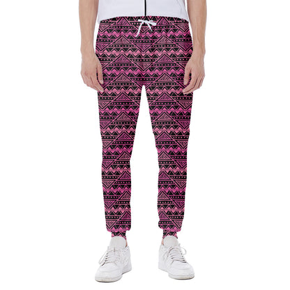 Pink African Ethnic Pattern Print Scuba Joggers