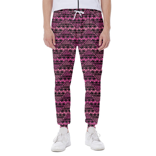 Pink African Ethnic Pattern Print Scuba Joggers