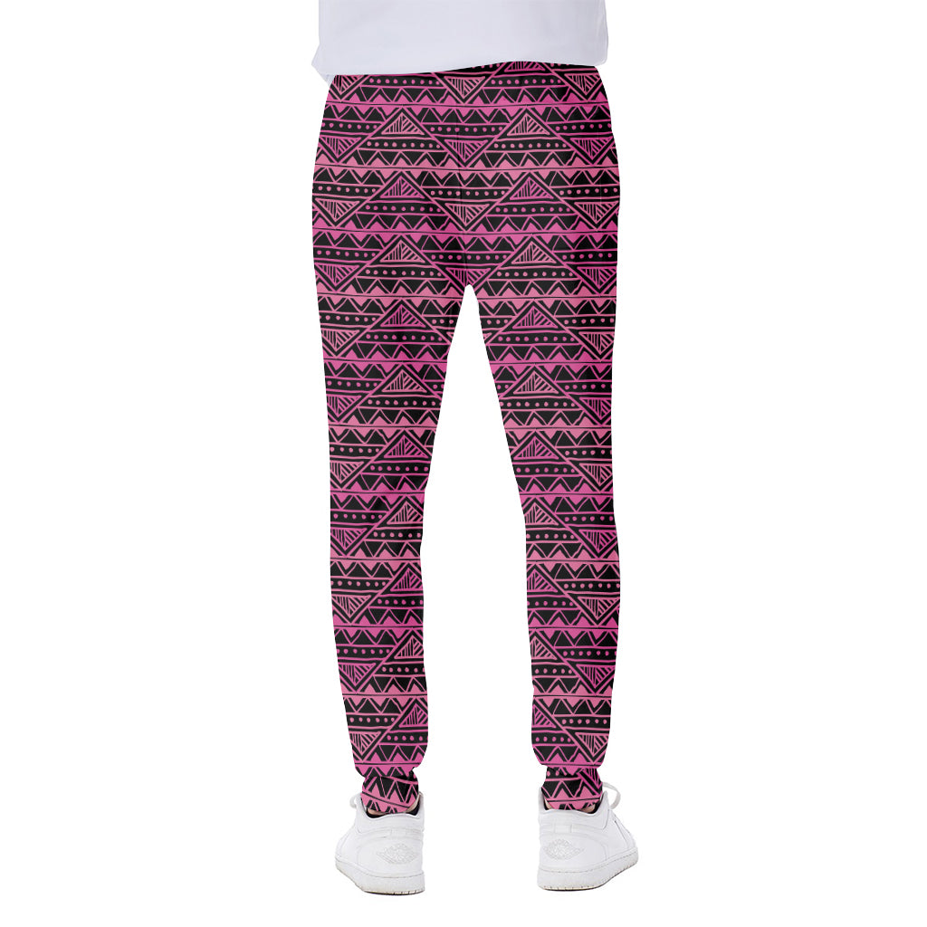 Pink African Ethnic Pattern Print Scuba Joggers