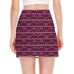 Pink African Ethnic Pattern Print Side Slit Mini Skirt