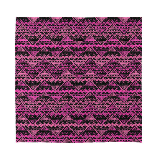 Pink African Ethnic Pattern Print Silk Bandana